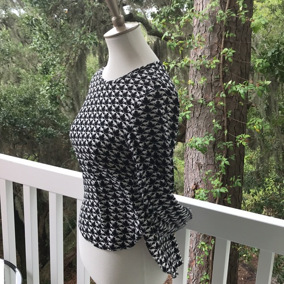 H&M Cheetah Blouse Black Long Sleeve - Size 2 - Picture 8 of 11